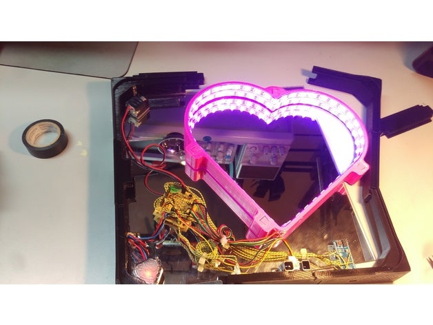 infinity heart decor arduino micro hearts mirror ir distance sensor motor neopixel strip pcb 3D print model - Mito3D