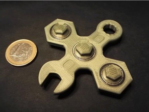 fidget chave giratório de mão brinquedo gadgets 625 zz 9mm rolamento esferas dupla porca pequeno 3d print model - Mito3D