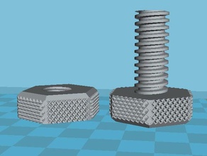coarse knurled bolt nut acme threads parts 3d print model - Mito3D
