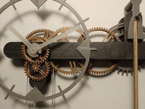 bullzeye clock mechanical toys escapement gear pendulum 3d print model - Mito3D