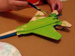 simple juguete de jet combate los juguetes juegos niños el láser lasercut cortadora la madera 3d print model - Mito3D
