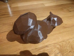 écureuil tirelire de l'organisation monnayeur low poly piggy-banque petit cochon 3d print model - Mito3D