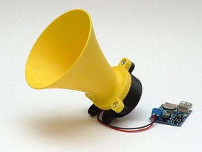 hyperbolic horn parametric electronics loudspeaker megaphone 3d print model - Mito3D