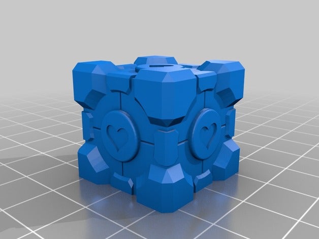 weighted companion cube base plana brinquedos jogos portal 3D print model - Mito3D