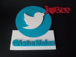 asturmaker twitter-logo Zeichen logos 3dp 3dprinted Asturien Vogel gijon ilove3dprinting marketing pajaro xyzprinting 3d print model - Mito3D