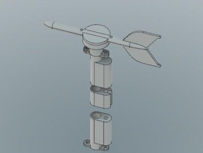 veleta de viento 3d la impresión anemómetro 3d print model - Mito3D