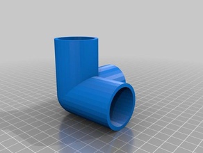 3-Wege-58 pvc-Rohr joint elbow-Kupplung-Anschluss Teile angepasst 3d print model - Mito3D