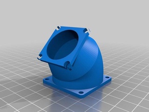 mon personnalisés paramétrable à toute taille de ventilateur adaptateur collecteur d'angle tube 3d l'impression 3d print model - Mito3D