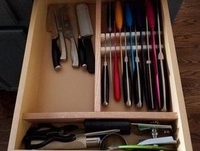drawer knife rack kitchen dining holder organization storage 3d print model - Mito3D