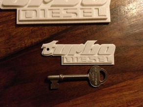 vw turbo diesel trousseau de clés porte-clés golf mk2 volkswagen gtd 3d print model - Mito3D