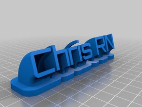 chris rn nameplate office customized 3d print model - Mito3D
