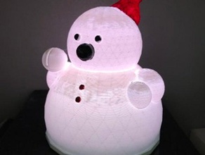 snowman rechargable table light household 3d printed 3dprinting lamp 3d print model - Mito3D