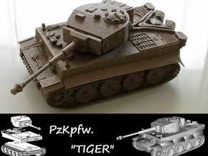 tanque tiger veículos militar tigre 1 a 2 guerra mundial ww2 alemão 3d print model - Mito3D