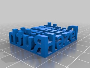 hazel ruth estéreo de texto las esculturas personalizado 3d print model - Mito3D