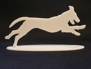 cane che corre animali la decorazione silohette 3d print model - Mito3D