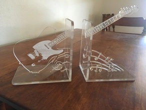 guitarra sujetalibros decoración el acrílico láser lasercut 3d print model - Mito3D