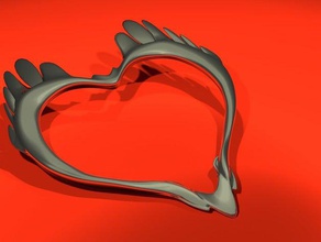 dragão beijo jóias amuleto coração colar prata 3d print model - Mito3D