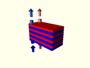 échangeur de chaleur la v21 personnalisable l'écoulement fluide l'eau 3d print model - Mito3D