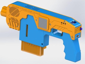 doubleu-Schaumstoff-dart-launcher - Spielzeug Spiel Zubehör brushless esp8266 Schwungrad nerf oled 3d print model - Mito3D