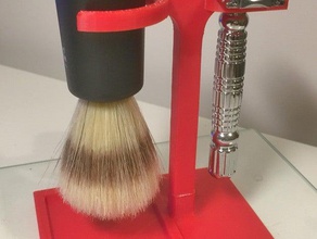 safety razor stand bathroom brush blade holder shaving 3d print model - Mito3D