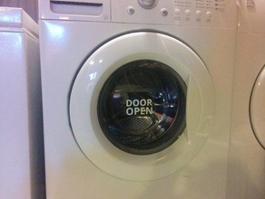 kapı açık çamaşır makinesi işareti dekor 3d print model - Mito3D