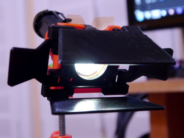 mini led spotlight barn doors camera barndoor 3D print model - Mito3D