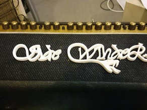 masrshall reemplazado signos logotipos de la guitarra marshall música instrumento musical lado amplificación del sonido enrollador 3d print model - Mito3D