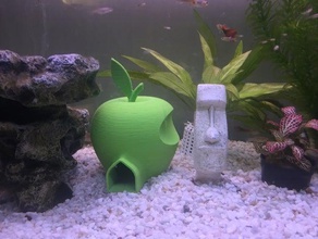 apple fish house pets tank 3d print model - Mito3D