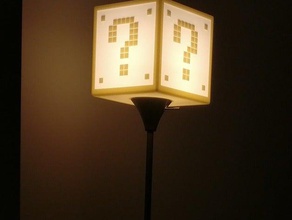 mario floor lamp art lampshade light questionmark 3d print model - Mito3D