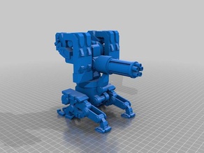 bastion Revolver Modell Roboter overwatch 3d print model - Mito3D