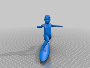 el surf 3d la impresión niño euihwan makehuman escultura deportes 3d print model - Mito3D