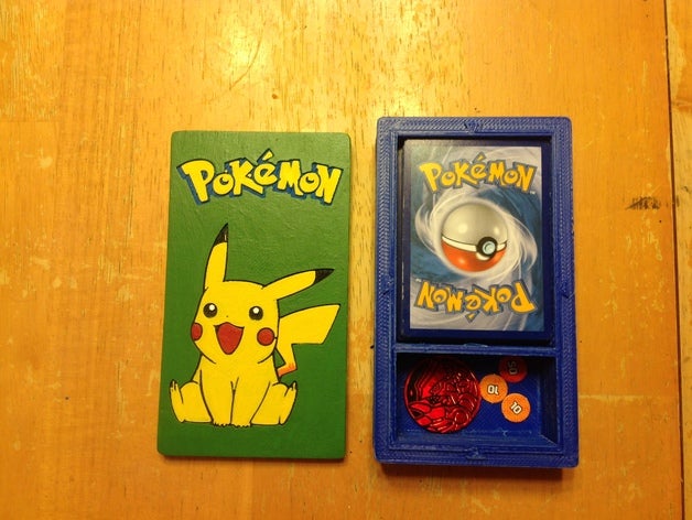 pokemon deckbox coindamage token-Speicher Spiele card-box card-Inhaber cardbox deck box pikachu pokeball 3D print model - Mito3D