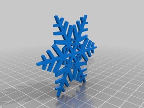 snowflake 65mm 2mm decor easy print quick small super xmas decorations 3d print model - Mito3D