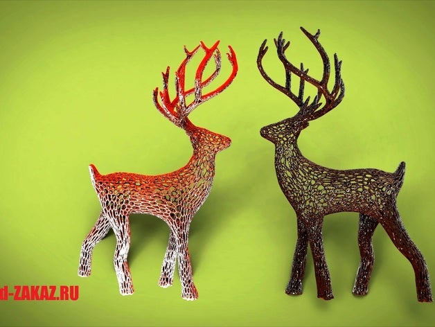 deer voronoi remix math art 3D print model - Mito3D