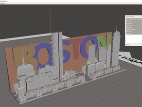 boston skyline flattened buildings structures 3d print model - Mito3D