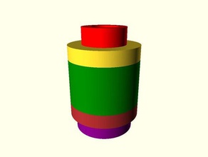 lego Zylinder mit Polygonen Bau - Spielzeug lego-kompatibel openscad Polygone 3d print model - Mito3D