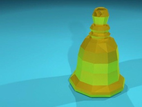 lopoly campana ornamento arredamento in ottone di natale oro basso albero 3d print model - Mito3D