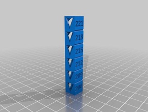 my customized temp calibration tower 206-221 3d printing tests 3d print model - Mito3D