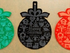 láser de corte decoración del árbol navidad la bola en forma adorno otros lasercut 3d print model - Mito3D