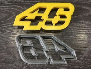 valentino rossi 46 cookie cutter kitchen dining cookies vr46 3d print model - Mito3D