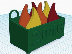 Müllcontainer Dekor Feuer 3d print model - Mito3D