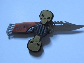 skull fidget spinner toys games brass bronze hand toy punisher 3d print model - Mito3D