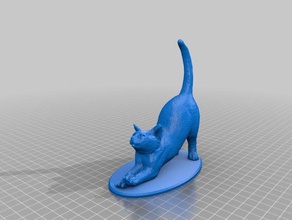 cat stretch base animals no support needed supports plate remix 3d print model - Mito3D