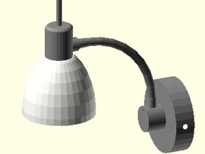 flexible de la lámpara los hogares vidrio halógeno el metal pared montado en 3d print model - Mito3D