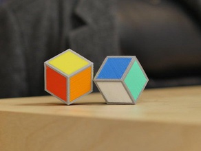 cube illusion rhombic dodecahedron toys games 3d print model - Mito3D