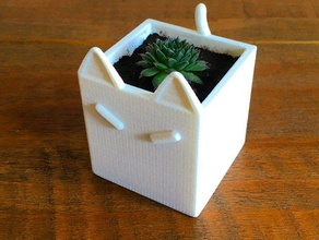 gatto vaso i contenitori gatti amante dei fiori di fioriera vasi per piante 3d print model - Mito3D