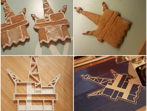oilrig cookie cutter kitchen dining cookiecutter cutters 3d print model - Mito3D
