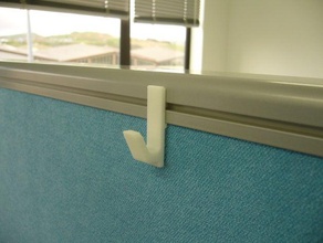 cubicle hook office coat hanger wall 3d print model - Mito3D