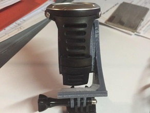 support de montre sur attache go pro verser la pagaie et le ventre caméra gopro titulaire suunto 3d print model - Mito3D