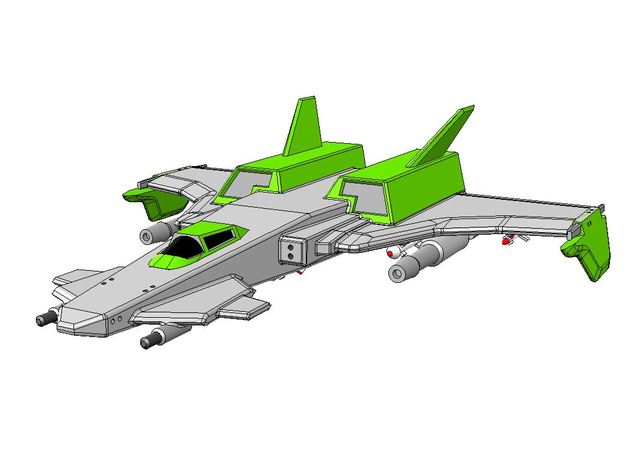 wing commander yf-44 pinze 3d la stampa gioco per pc scifi starfighter videogame 1 3D print model - Mito3D